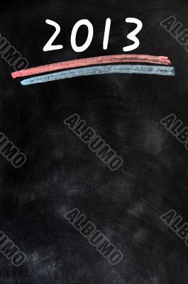 2013 written on a blackboard