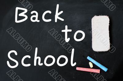 Back to School written on a chalkboard