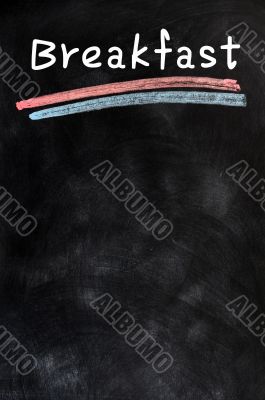 Blank breakfast menu