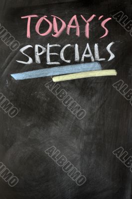 Menu of today`s specials