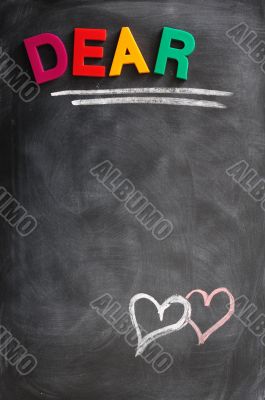 Word of Dear with hearts