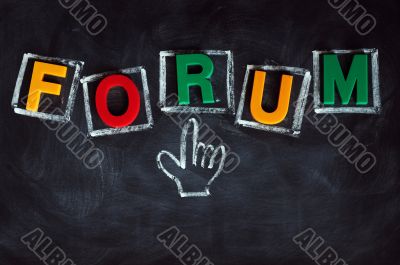 Forum with a hand cursor