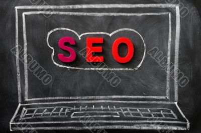 SEO on a blackboard