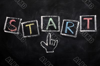 Start written in chalk