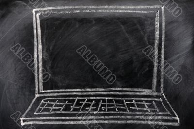 Chalk drawing of Laptop 