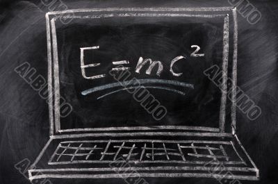 Chalk drawing of Laptop 