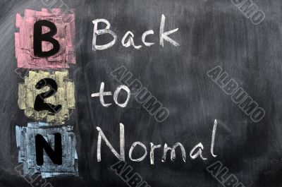 Acronym of B2N - Back to Normal