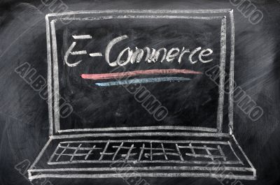 Chalk drawing of Laptop 