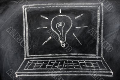 Chalk drawing of Laptop 