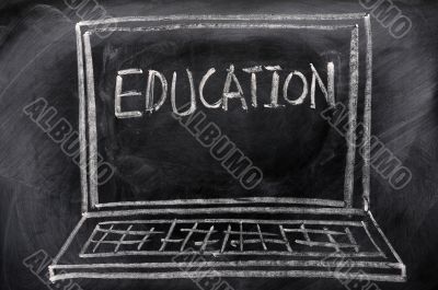 Chalk drawing of Laptop 