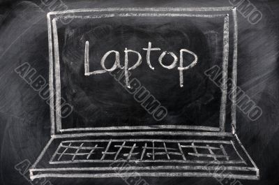 Chalk drawing of Laptop 