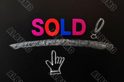 Sold with an exclamation mark