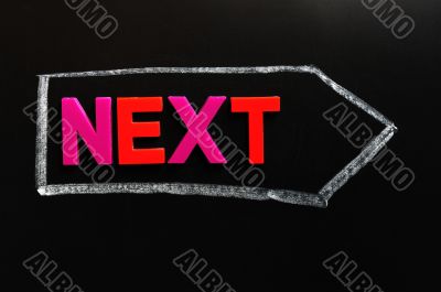 Next - word made of colorful letters