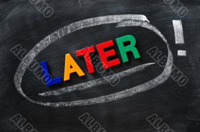 Later - word made of colorful letters