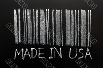 Barcode written on a blackboard