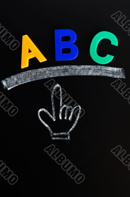Dash and hand cursor with ABC