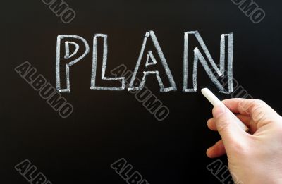Plan written with chalk