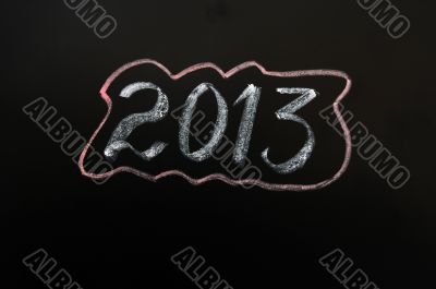 Year 2013 written on a blackboard