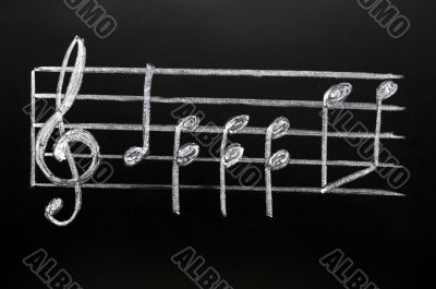 Clef on a blackboard