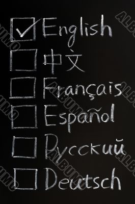 Check boxes of different languages