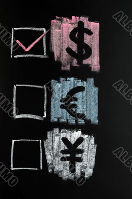 Dollar, Euro and Yuan