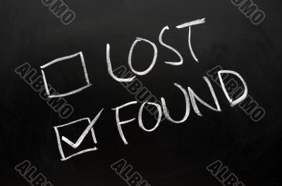 Lost and found check boxes