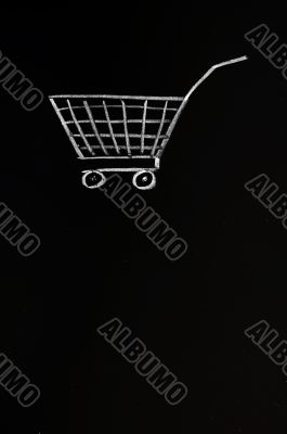 Cart drawn with chalk