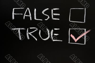 True and false checkboxes