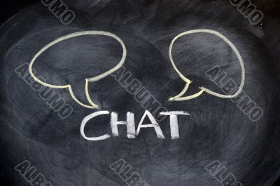 Chat board drawn on a blackboard 