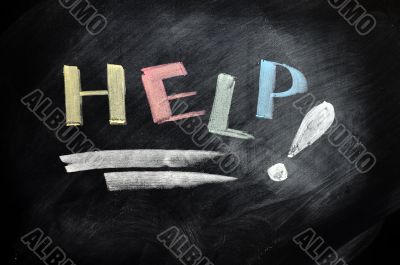 Help written with chalk