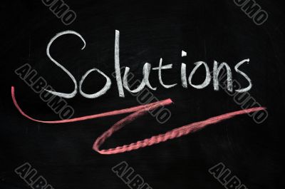 Solutions written on blackboard