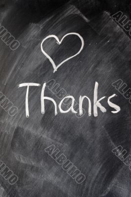 Thank you written on blackboard