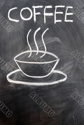 Coffee written on blackboard