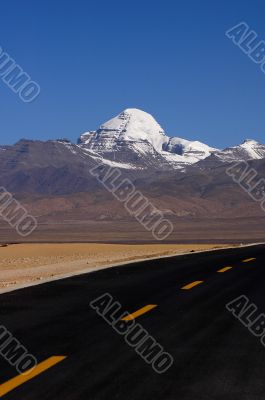 Landscape of snow-capped mountains