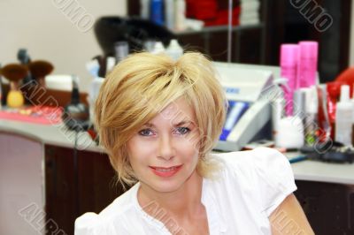 Portrait of pretty blond woman