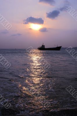 Ship in the sea