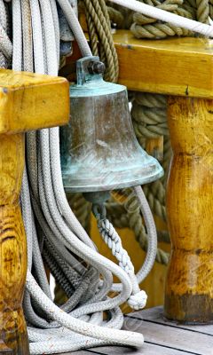 Bell on sailing ship