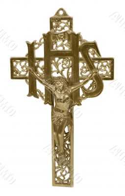 Golden Crucifix Straight On