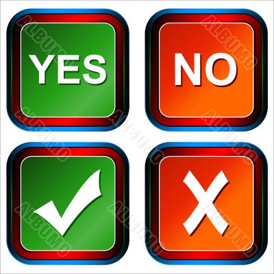Buttons yes and no