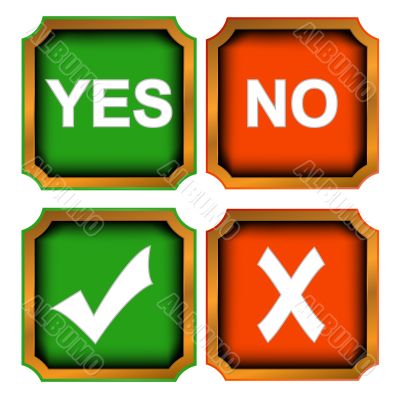 Buttons yes and no