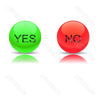 Buttons yes and no