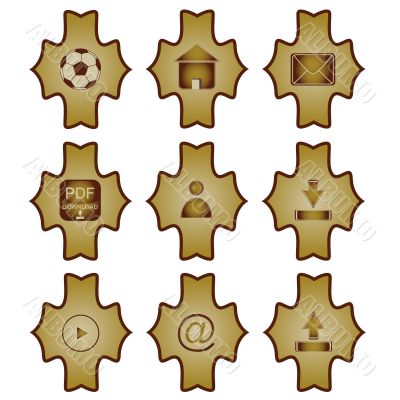 Nine vintage icons