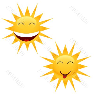 Two cheerful sun