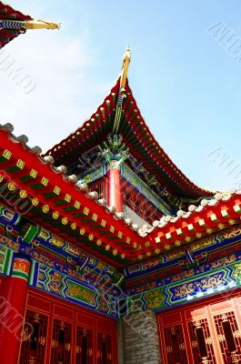 Closeup of a typical traditional Chinese building