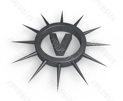 spiky letter v