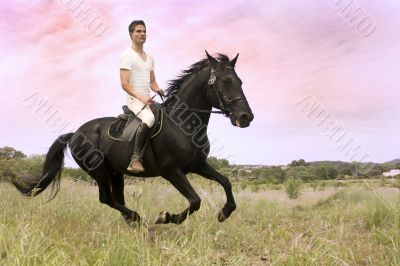 young man and horse