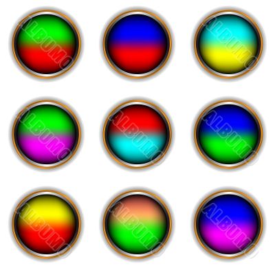 Nine multi-colored icons