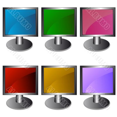 Six monitors in vector