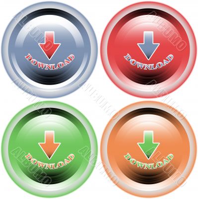 Four multi-colored buttons download
