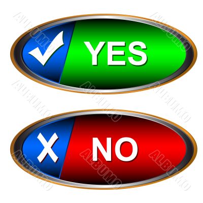 Buttons yes and no